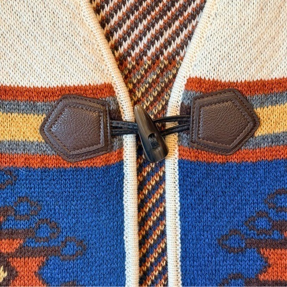 Aztec Southwestern Tribal Knit Vest Long Duster Sleeveless knit Cardigan size XL - Picture 9 of 10